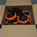 5 Inch Caster Wheels with Safety Brake 2400Lbs, Heavy Duty Casters Set of 4, Industrial Swivel Casters with Double Ball Bearings, Polyurethane No Noise Wheels for Cart,Furniture(Hardware Include)