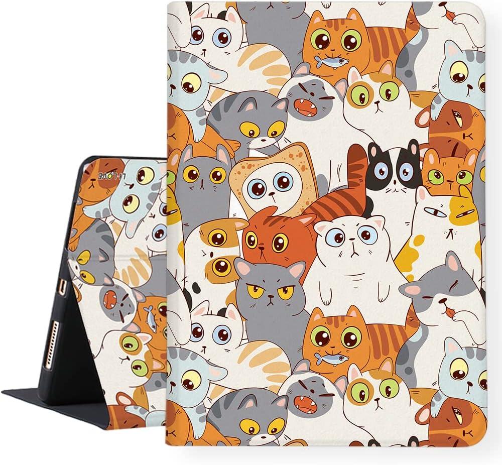 LI-LOVE Case for iPad A16 11 inch 2025 (11th Gen), iPad 10th Generation 10.9 inch 2022, Folio Stand Cover Soft TPU Cat Adjustable Angles Auto Wake Sleep Smart Case