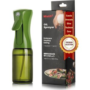 Mistifi Premium Oil Sprayer, Olive Oil Sprayer  Dark Glass Bottle for Cooking, Air Fryer & Salad  Fine Mist, Easy Press  Abyss/Olive Green