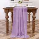 H.VERSAILTEX Lilac Table Runner 10FT Chiffon Table Runner 28 x 120 inches Wedding Table Runner Romantic Table Deco for Bridal Shower Birthday Party Cake Table, 2 Packs, Lilac