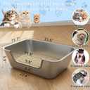 Low Entry Stainless Steel Litter Box for Senior Cats, Metal Large Litter Boxes, XL Extra Cat Litter Pan for Injured Cat & Big Cats, Easy to Clean, Non-Stick, Odor-Free, 23.6" L15.7" W5.9" H