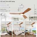 Ceiling Fans with Lights, 42 Inch Ceiling Fan with Remote/APP Control,3CCT Dimmable Light,Noiseless Reversible DC Motor,3 Solid Wood Blades,Indoor/Outdoor Ceiling Fans for Bedroom,Farmhouse,Patio