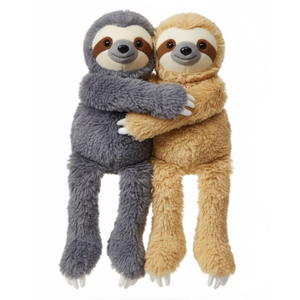 Queekay 2 Packs Sloth Stuffed Animal Hanging 18 Inch Three Toed Sloth Plush Toy with Hook and Loop Hands for Teens Adults Gifts Decors(Dark Brown)
