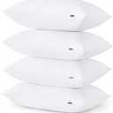 Bedsure Pillows King Size Set of 4 - Hotel Collection Bed Pillows for Sleeping, with Down Alternative Filling, Soft Support for Back, Stomach or Side Sleepers, King, 48"x19", White, 4 Pack