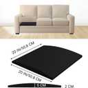 Couch Cushions Supports for Sagging Cushions, 20"X 20" Sofa Furniture Seat Cushion Under Sag Repair, Curved 45 D High Density Foam Replacement for Sectional Loveseat Chair (Black 2 Pack)