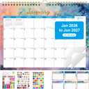 6 x Gannyfer 2026 Wall Calendar, 18 Monthly Desktop/Wall Calendar 2026-2027, Use from Jan 2026 to Jun 2027, 11" x 8.5", Wall Planner for Your Family, School or Office (3 Stickers Included)