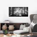 Trogonup Black and White Misty Forest Wall Art for Living Room Trees Large Nature Canvas Artwork for Bedroom Office Home Decor Ready to Hang 20"x40", 20L" x 40W"
