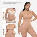 Lover-Beauty Shapewear Bodysuit Tummy Control Butt Lifter Body Shaper for Women, Dark Beige, XS/S