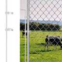 Gate Drop Rod for Chain Link Fence, 32" x 1-5/8" Heavy Duty Cane Bolt Galvanized Steel Hardware Ground Latch for Single or Double Gate in Yard, Garden, Farm (1 Pack)
