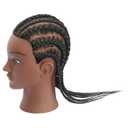Mannequin Head 100% Human Hair Cosmetology Manikin Doll Training Head with Stand for Hairdresser Practice Braiding Styling Coloring Bleaching Dyeing Cutting Updos Display, Black