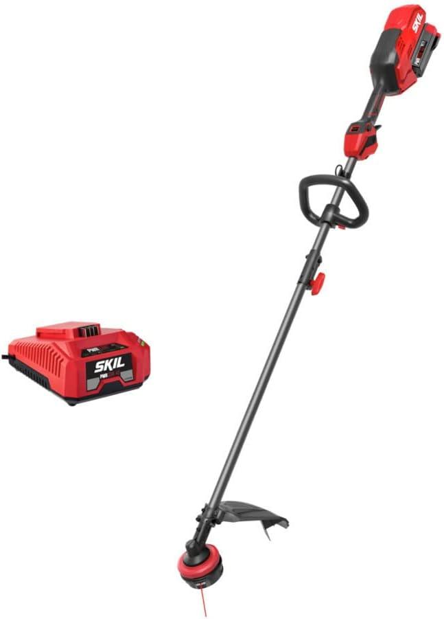 SKIL PWR CORE 40 Brushless 40V Multi-Head System, 16-Inch String Trimmer Kit, Cordless Electric Trimmer for Weeds and Grass, Includes 4.0Ah Battery and Charger- PLT1500C-10