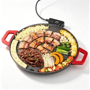 Korean BBQ Smokeless Electric Grill, Nonstick, Adjustable Temp, 18.11"D x 14.17"W x 2.56"H