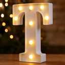 DyingSwan Small Led Marquee Letters, Light Up Letters, 8.58 Inch Led Letter Lights, Battery Powered Lighted Sign for Table, Party, Birthday, Christmas Decor (Letter T)