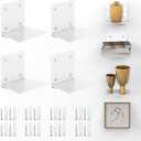 Eapele Invisible Floating Bookshelf, Heavy-Duty Hanging Bookshelves, Steel Constructed Wall Mounted Hidden Bookshelf with Mounting Hardware, 4PCS White (Irregular square 4pcs)