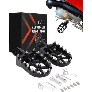JFG RACING Dirt Bike Foot Pegs,Universal CNC Motorcycle Pit Mini Bike Pegs for YZ KX TTR PW XR CRF 50 70 80 85 100 110 Tao Tao DB-X RFZ Lifan KAYO - Black