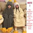 Goose Blanket Hoodie Onesie Adult & Kid, Oversized Warm Duck Wearable Hoodie Blanket with Sleeves, Cozy Sleeping Bag (dark gray, XL)