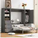 Ball & Cast Ball & Cast Murphy Bed Queen Size,Hideaway Wall Beds with Shelves & Storage Cabinet,Murphy Beds can be Folded,Bedroom Folding Bedframe for Guest Room