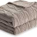 COOVA Taupe Fleece Throw Blanket for Couch - Super Soft Cozy Plush Fuzzy Blanket for Sofa,Premium Sherpa Warm Throw for Women,Bed,Chair,50x60 Inches