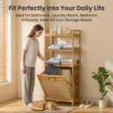 Baveke Tilt Out Laundry Hamper with 3 Tier- Bamboo Laundry Basket, Natural, 1 Bag-3 Tier