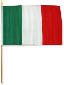 One Dozen Italy 12x18in Stick Flags.