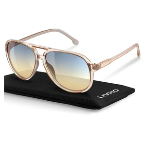 livho Trendy Polarized Aviator Sunglasses Women Men, Retro Sun Glasses for Women Men 2025, Oversized UV Protection Shades