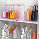 Rose Purse Dividers for Closet, 2 Pack Clear Clutch Purse Closet Organizers, Adjustable Handbag Storage Organizers, Plastic Bookshelf Separator Dividers for Bedroom Office