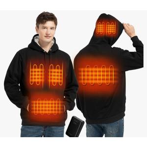 Unisex Heated Hoodie with 16000mAh Battery Pack, 7.4V Fast Heating, Pullover Heated Sweatshirt for Men and Women 2XL