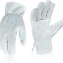 Premium Goatskin Leather Driver Glove Work Gloves For General work Truck Driving Warehouse Gardening Farm (Large (Pack of 1))