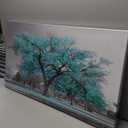 Tree of Life Wall Art for Living Room Bedroom Teal Blue Nature Print Picture Painting Large Framed Wall Decor for Bathroom Office Modern Home Botanical Landscape Wall Decorations Artwork Size 20x40 Ready to Hang