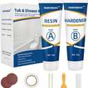Tub and Shower Repair Kit White, Fiberglass Tub and Porcelain Repair Kit, Acrylic, Enamel, Ceramics Tile Toilet and Sink Repair Kit, Repair cracks, fragments, holes and pits, Bathtub Repair Kit White