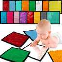 16 Set Sensory Mini Mats Assorted Textured Sensory Floor Tiles - Sensory Walls, Early Sensory Exercise Sensory Mats Sensory Toys for Autistic Children Kids Baby Toddler Fidgeting Activity