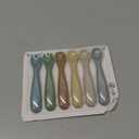 Baby Spoons, 6 Pack First Stage Silicone Feeding Spoons, Soft Tip Feeding Baby Utensils, Baby Led Weaning Supplies Training Spoons, Dishwasher and Boil Safe (Brown)