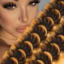 Goddvenus Lashes with Spikies False Eyelashes Faux Mink Lashes Fluffy Natural Look Eyelash Fake Lashes Wispy Full 10-18mm D Curl Strip Eyelashes Pack 7 Pairs