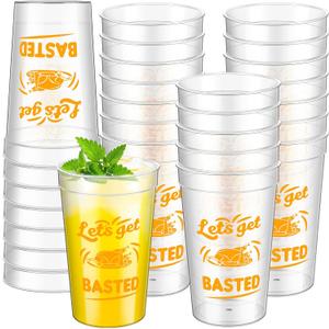 Uiifan 24 Pack 16 oz Thanksgiving Reusable Plastic Cups Thanksgiving Stadium Cups Gobble Design Thanksgiving Party Supplies Clear Fall Cups for Dinner Celebration Friendsgiving Party (Stylish)
