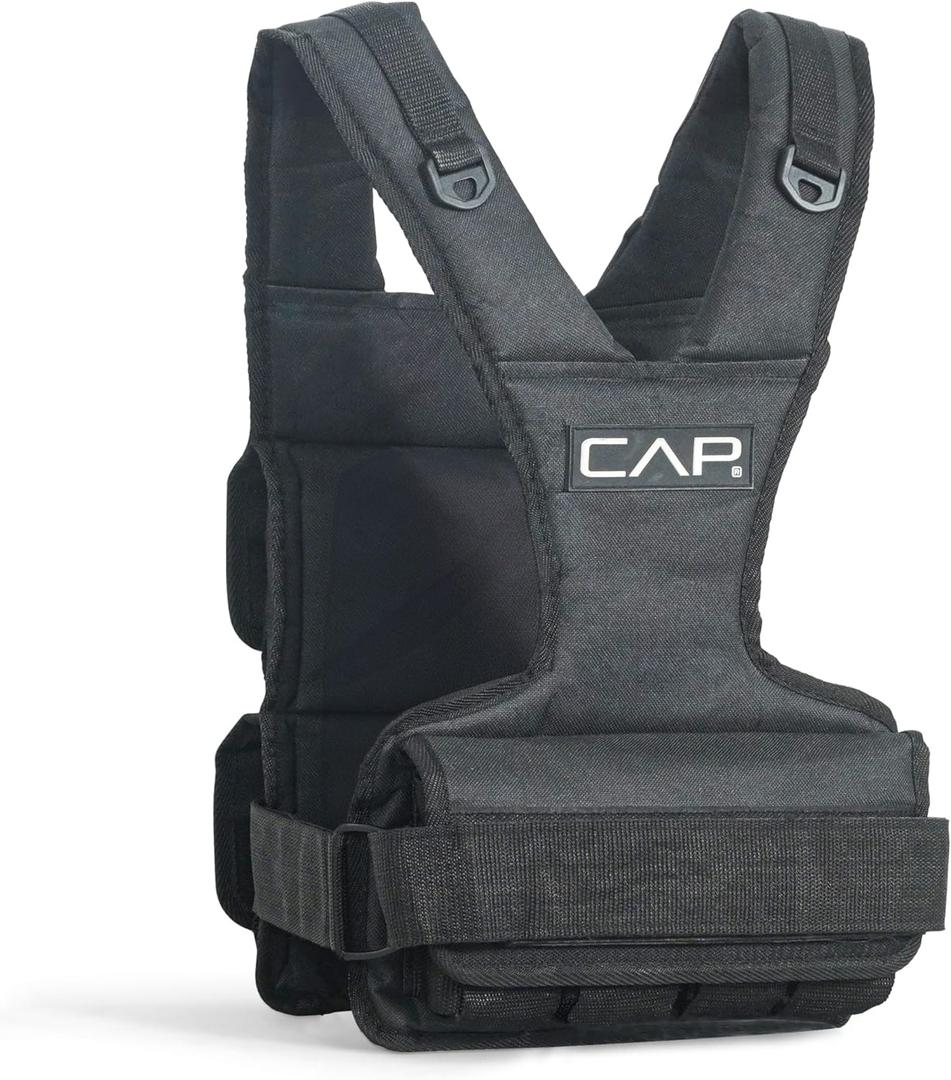 CAP Barbell Adjustable Weighted Vest | 20-150 lbs | Heavy-Duty Workout Vest with Removable Iron Weights for Strength Training, Cardio, Running, and Calisthenics