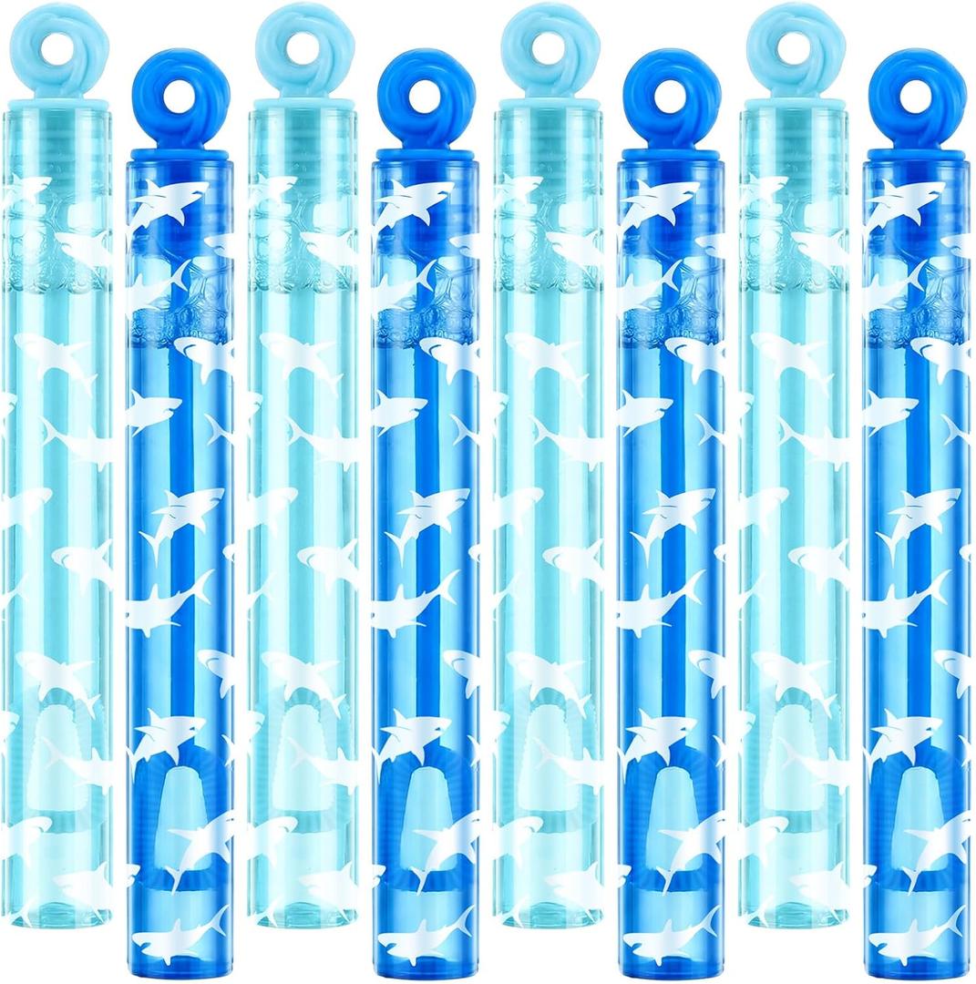 32 Pcs Shark Themed Bubbles Wands Cute Bubbles Party Favors for Adult Summer Activity Animal Birthday Party Goodie Bag Stuffers Gifts Wedding Supplies