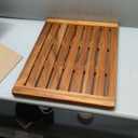 Utoplike (24"x18") Teak Wood Bath Mat, Shower Mats for Bathroom, Large for Spa Home or Outdoor