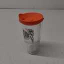Tervis Clear & Colorful Lidded Made in USA Double Walled Insulated Tumbler Travel Cup Keeps Drinks Cold & Hot, 24oz, Orange Lid