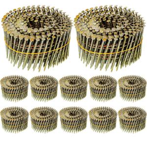 Hotop 3600 Count Siding Nails, 15-degree Wire Collated Coil Siding Nails, Full Round Head Mild Steel Nail for Sheathing Decking Fencing Attachment Replacement Parts(2 Inch)