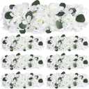 Pack of 6 Artificial Flower Wedding Arch Decorations, 18 inch Floral Centerpieces for Party Bridal Shower Event Table Wall Arrangement - White