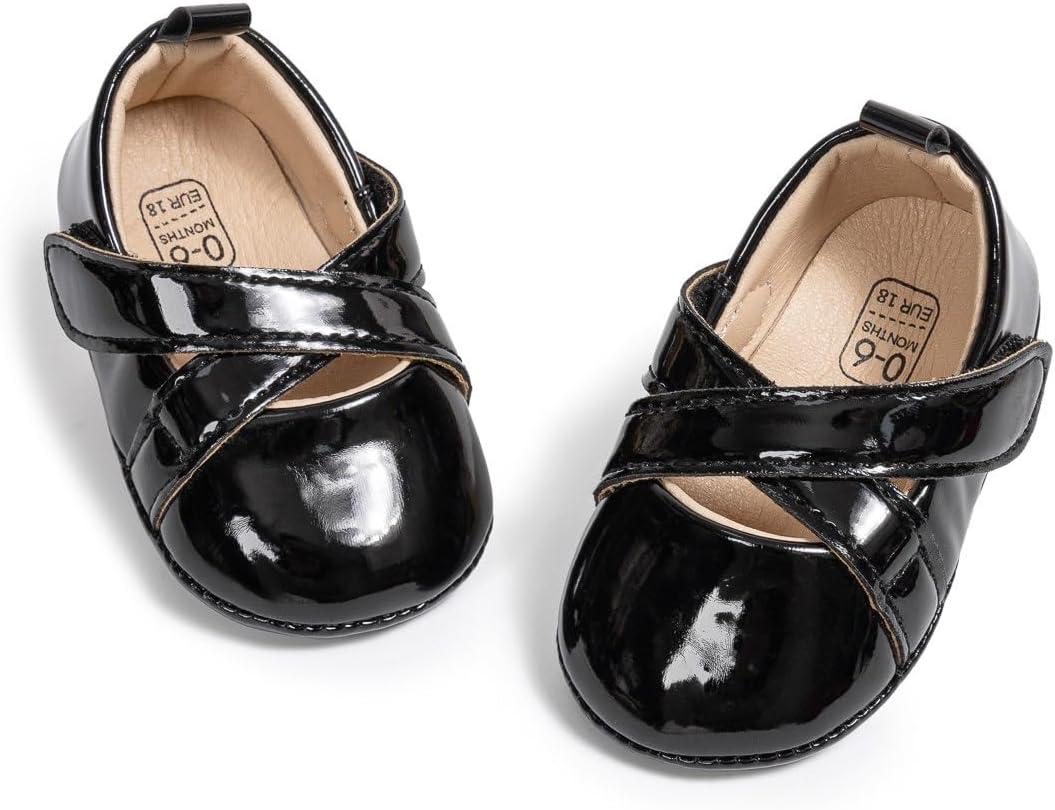 Miamooi Infant Baby Girls Wedding Dress Shoes Bow Ballet Princess Mary Jane Flats Toddler First Walkers Sneaker Newborn Crib Baptism Shoes, Size: 12-18 Months Toddler