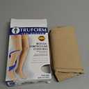 Truform 20-30 Mmhg Compression Stockings for Men & Women, Thigh High Length, Dot Top, Closed Toe, Beige, Medium