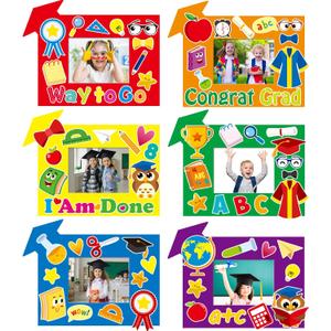 chiazllta 30 Packs Craft Kits Congrats Grad DIY Picture Frame Craft Art 2026 Party Favor Decorations for 15+