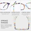 HEEYYOK 2.0 Reading Glasses Women Small Face 4-Pack Colorful Reader For Womens Cheaters Reading Ladies Lightweigth Flexible Spring Hinge