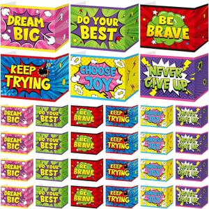 24 Pcs Inspirational Privacy Folders Bulk for Students Cardboard Privacy Boards Desk Divider Panel Waterproof Testing Divider for Classroom Back to School Study Supplies (Hero)