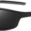 Cycling Sunglasses for Men Women Polarized Sports Sunglasses Running Ski (Black)