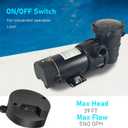 DoE-Compliant CEC approved 1.5HP 115v 4920GPH Above Ground Pool Pump with On/Off Switch and Horizontal Reversible Discharge