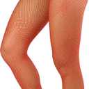 ToBeInStyle Women's Spandex Seamless Glittery Fishnet Pantyhose Tights Hosiery (Red)