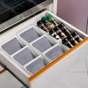 Kitchen Drawer Organizer,2 Pack,Pantry Organizers and Storage,Spice Rack Organizer for Cabinet, Making up Organizer, Bottle Rack,Bottles Holder,Spice Bottle Organizer (Gray)