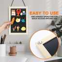 Maitys Black Souvenir Magnetic Board with Stand, 12 x 8 Inches Metal Magnet Display Bulletin Board for Wall Tabletop, Souvenir Easel Stand for Home Office